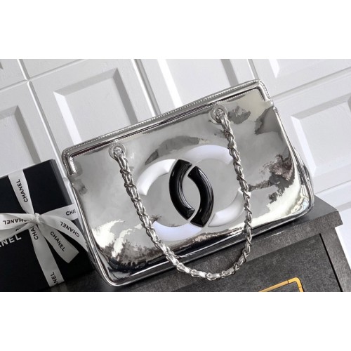 Chanel Tote bag in Silver Leather