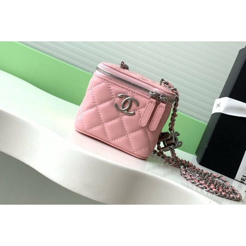 Chanel AP1340 Classic Small Vanity With Chain in Pink Leather