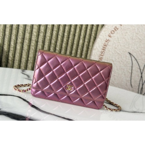 Chanel AP4241 Wallet On Chain in Pink Leather