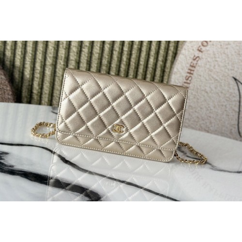 Chanel AP4241 Wallet On Chain in Gold Leather