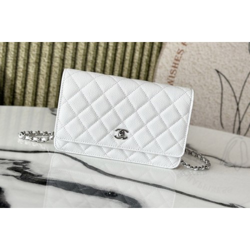 Chanel AP4241 Wallet On Chain in White Leather