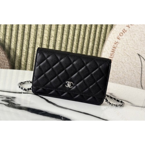 Chanel AP4241 Wallet On Chain in Black Leather