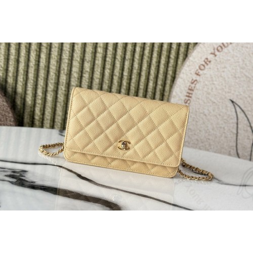 Chanel AP4241 Wallet On Chain in Yellow Leather Chanel AP4241 Wallet On Chain in Yellow Leather