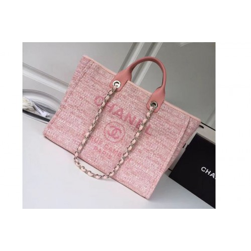 Chanel Original Canvas Leather Tote Shopping Bags 92298 Pink