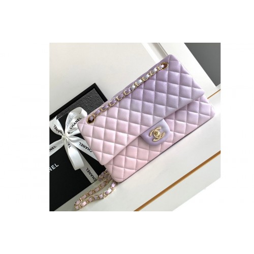 Chanel A01112 Classic 11.12 Handbag in Pink and Purple Gradient Lambskin