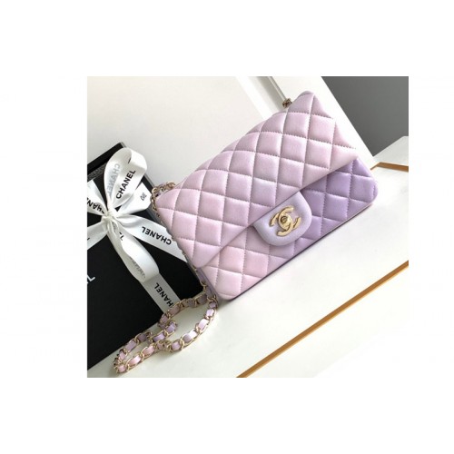 Chanel A69900 Mini Classic Handbag in Pink and Purple Gradient Lambskin