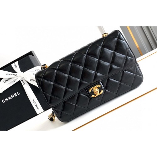 Chanel A01112 Classic 11.12 Handbag in Black Leather