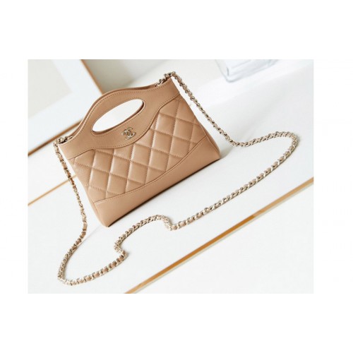 Chanel 31bag  Nano Clutch With Chain Bag in Dark Pink Leather