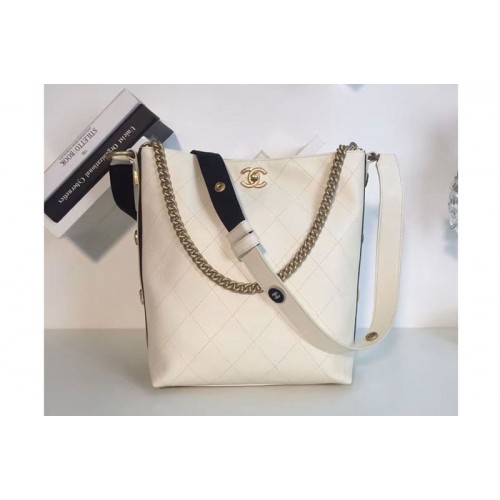 Chanel Calfskin Hobo Handbag White A57576
