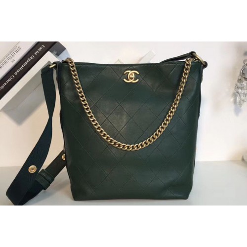 Chanel Calfskin Hobo Handbag Green A57576