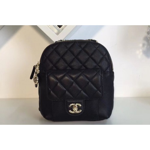 Chanel Grained Calfskin Backpack Black AS0004