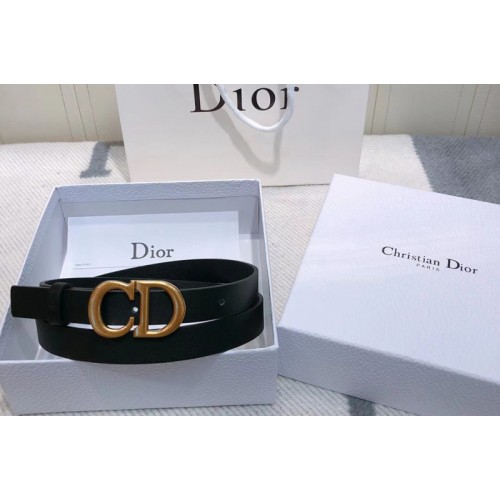 Dior Saddle calfskin 20mm belt in Black Calfskin Leather