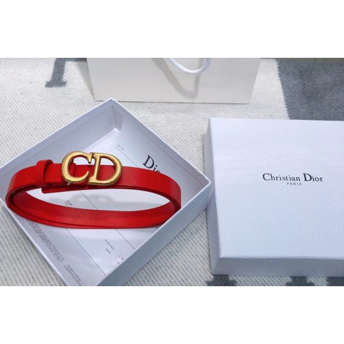 Dior Saddle calfskin 20mm belt in Red Calfskin Leather