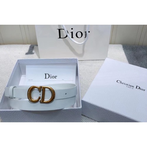 Dior Saddle calfskin 20mm belt in White Calfskin Leather Dior Saddle calfskin 20mm belt in White Calfskin Leather