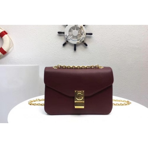 Celine Classic Box Shoulder Bag Calf Leather 8013 Wine