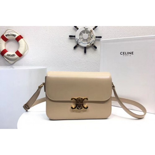 Celine Medium Triomphe Bags Apricot Shiny Calfskin Celine Medium Triomphe Bags Apricot Shiny Calfskin