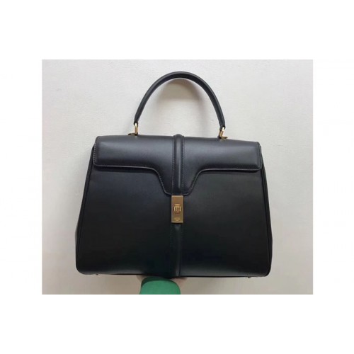 Celine Medium Small 16 Bag in satinated calfskin Leather Black