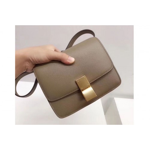 Celine Small Classic Box Bag Original Calfskin Leather Apricot