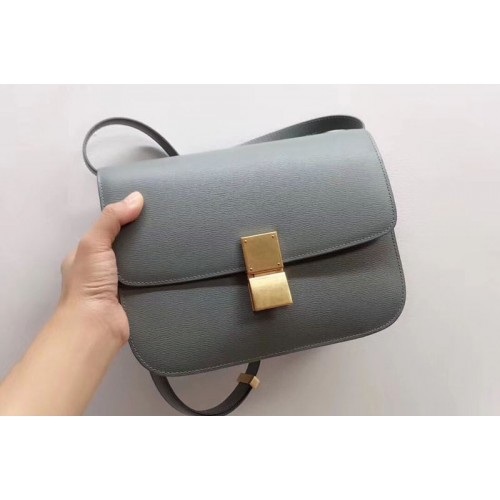 Celine Medium Classic Box Bag Original Calfskin Leather Blue