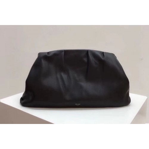 Celine Clasp Clutch Bags Original Calfskin Leather Black