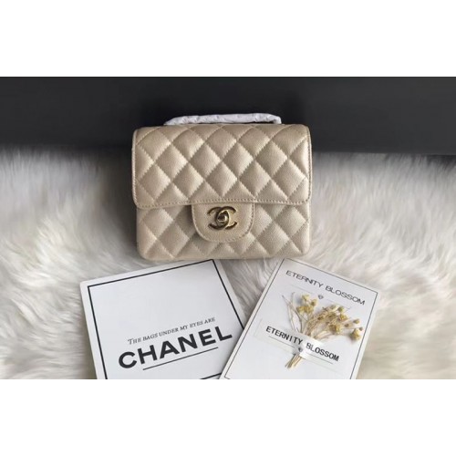 Chanel Classic Flap Bags original Sheepskin Leather 1115 Beige Gold Chain