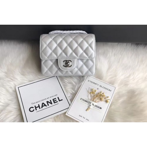 Chanel Classic Flap Bags original Sheepskin Leather 1115 White Silver Chain