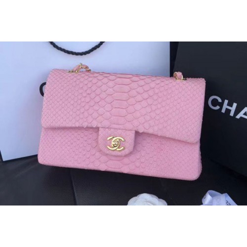 Chanel Original Python Leather Shoulder Bags CF1112 Pink
