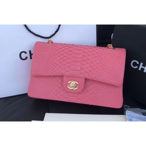 Chanel Original Python Leather Shoulder Bags CF1112 Red