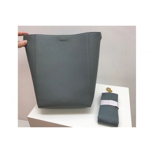 Celine Sangle Small Bucket Bags Soft Grained Calfskin Leather Light Blue