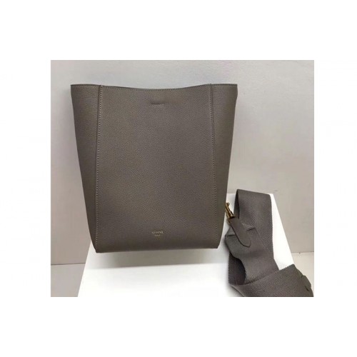 Celine Sangle Small Bucket Bags Soft Grained Calfskin Leather Gray