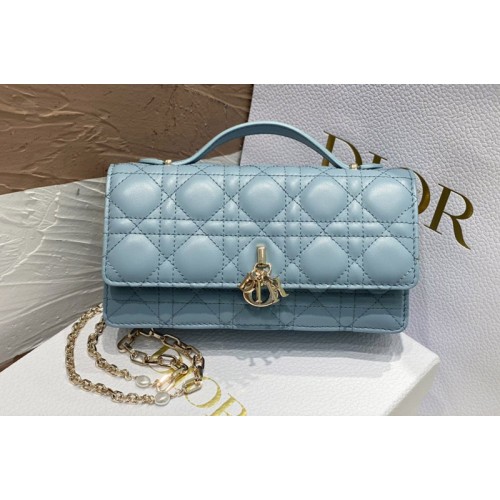 Dior S0980 Christian Dior Miss Dior mini bag in Blue Cannage Lambskin Dior S0980 Christian Dior Miss Dior mini bag in Blue Cannage Lambskin