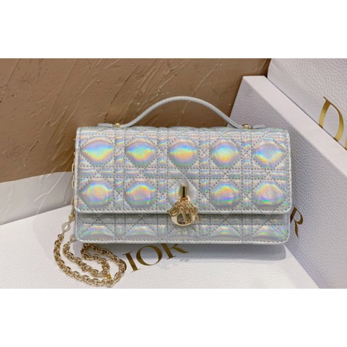 Dior S0980 Christian Dior Miss Dior mini bag in Silver Cannage Lambskin