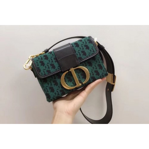 Dior 30 Montaigne flap bag in Green Dior Oblique jacquard canvas and CD clasp
