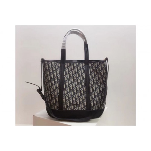 Dior Oblique Bags in blue Dior Oblique canvas and black grained calfskin