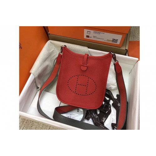 Hermes Evelyne Mini Bag in Red Togo Leather