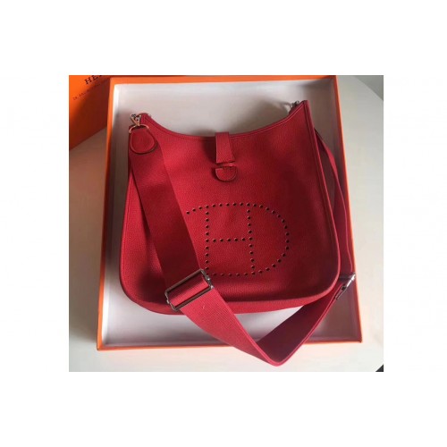 Hermes Evelyne 28cm Bag in Red Togo Leather