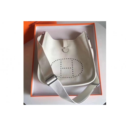 Hermes Evelyne 28 Bag in White Togo Leather