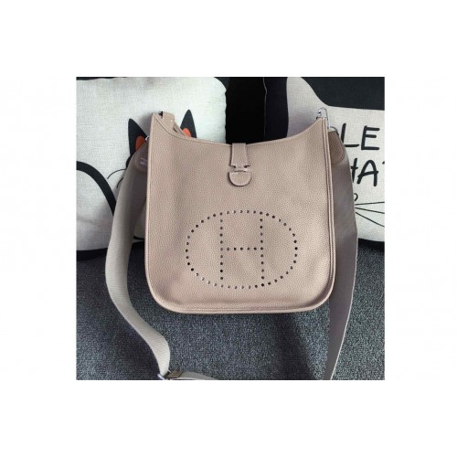Hermes Evelyne 28 Bag in Light Grey Togo Leather