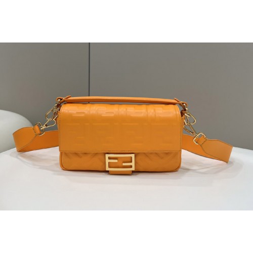 Fendi Baguette medium bag in Orange nappa leather bag