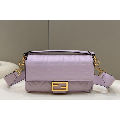 Fendi 8BR600 Baguette medium bag in Purple nappa leather bag