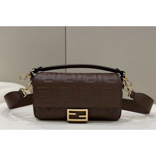 Fendi 8BR600 Baguette medium bag in Dark Coffee nappa leather bag Fendi 8BR600 Baguette medium bag in Dark Coffee nappa leather bag