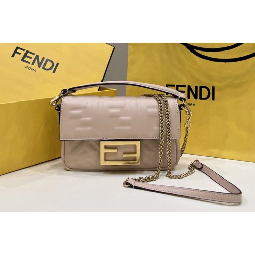 Fendi 8BS017 Baguette Mini bag in Pink nappa leather bag