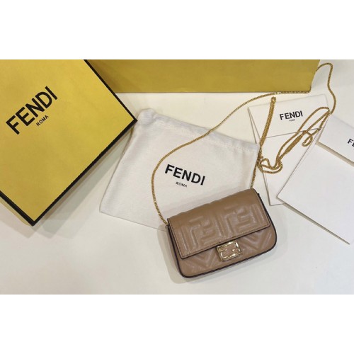 Fendi 7AR844 Nano Baguette Charm in Gray nappa leather