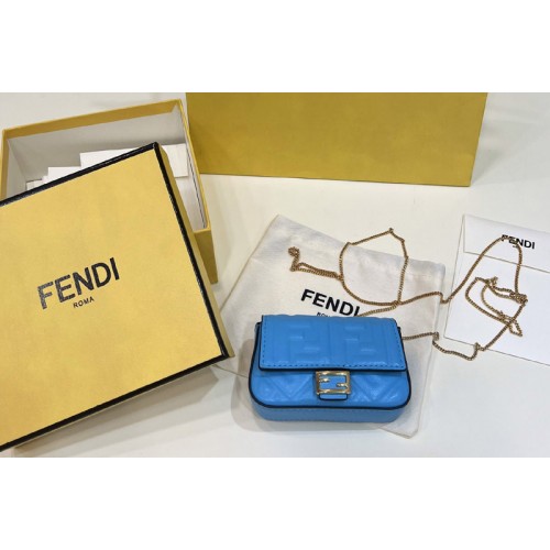 Fendi 7AR844 Nano Baguette Charm in Blue nappa leather