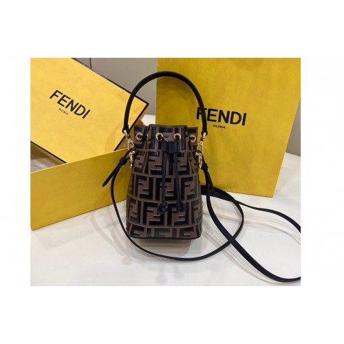 Fendi 8BS010 Mon Tresor bucket bag in Brown leather mini-bag