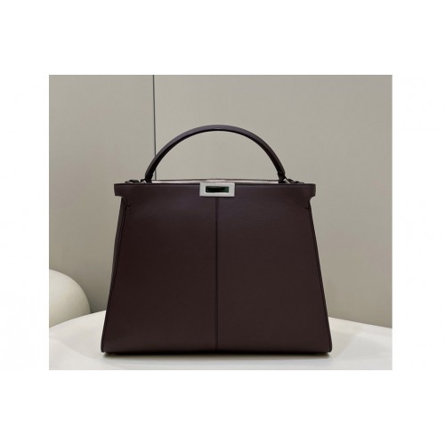 Fendi 8BN304 Peekaboo ISeeU Large Bag in Wine leather bag