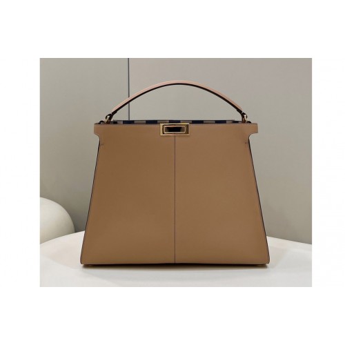 Fendi 8BN304 Peekaboo ISeeU Large Bag in Beige leather bag