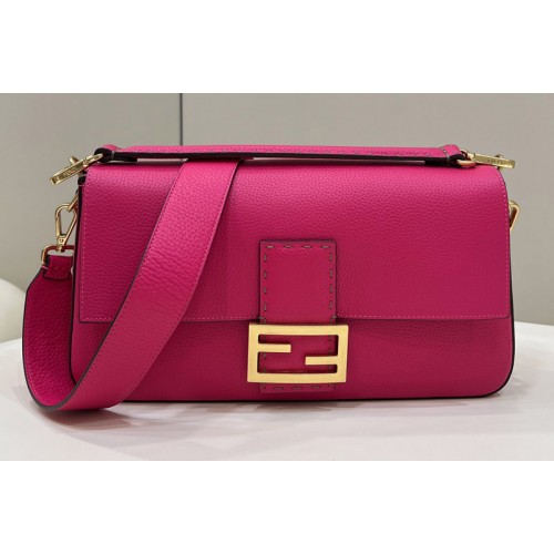 Fendi 8BR771 Baguette Large Bag in Rose full grain leather