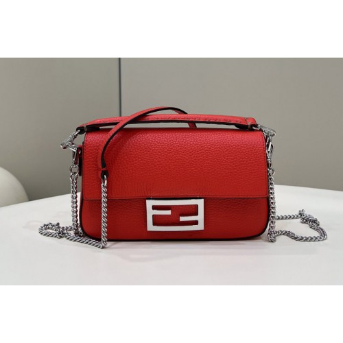 Fendi 8BS017 mini Baguette Bag in Red full grain leather Fendi 8BS017 mini Baguette Bag in Red full grain leather