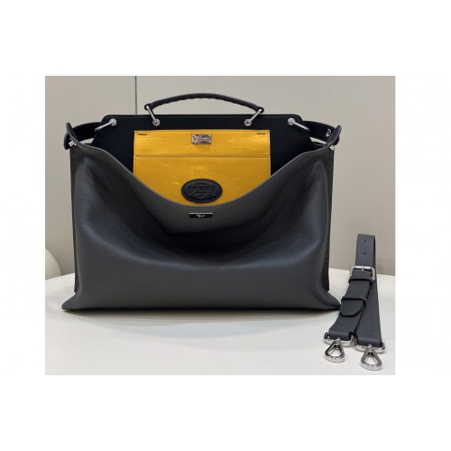 Fendi 8BN304 Peekaboo ISeeU Large Bag in Grey leather Fendi 8BN304 Peekaboo ISeeU Large Bag in Grey leather